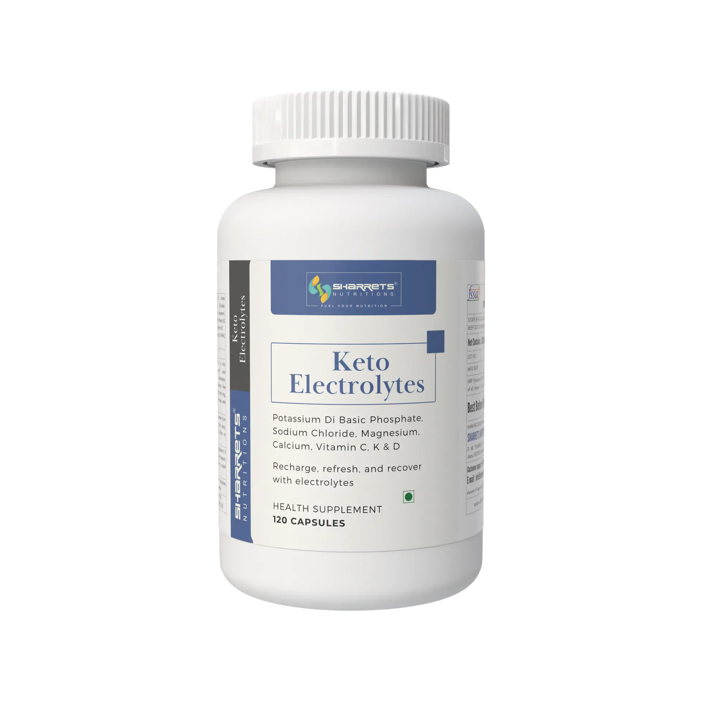 Keto electrolytes supplement capsules for hydration and keto diet support 120 capsules by Sharrets Nutritions