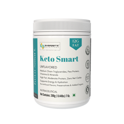 Keto Smart MCT protein and electrolytes powder complete keto fuel supplement 200g by Sharrets Nutritions for energy hydration and ketosis support
