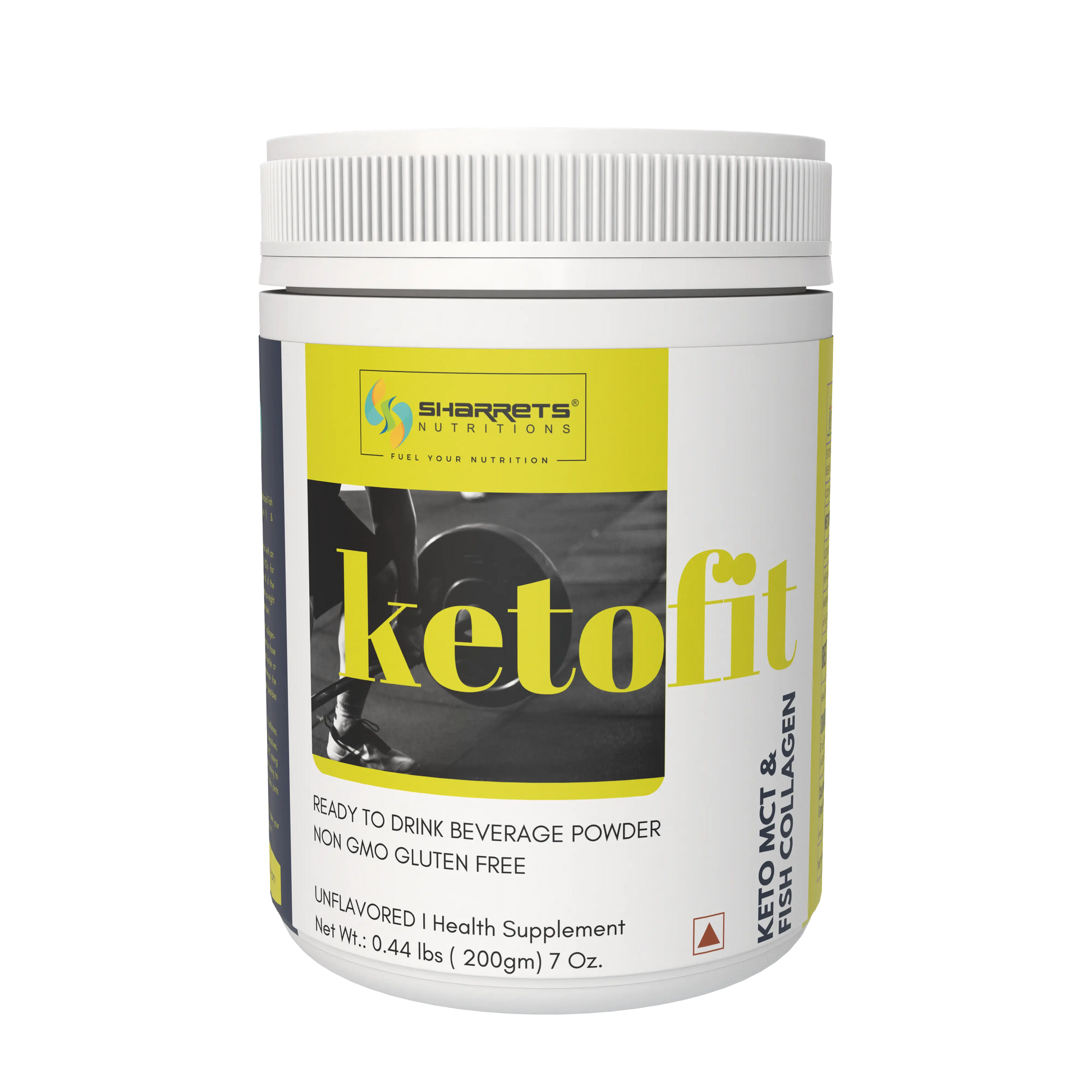 Ketofit MCT collagen powder 200g keto energy and collagen support supplement with MCT oil and fish collagen peptides by Sharrets Nutritions