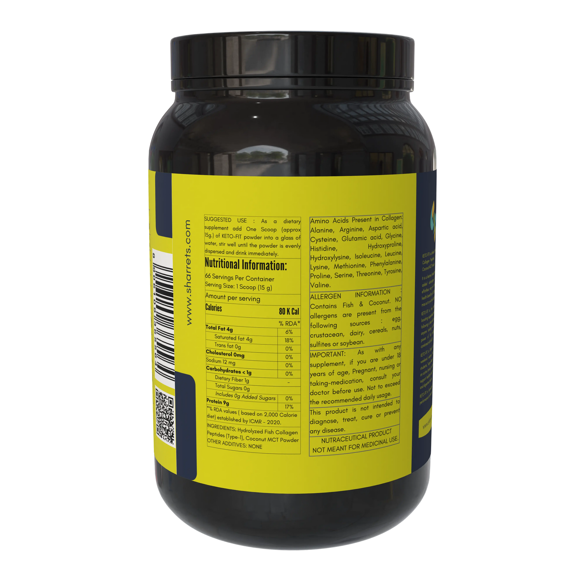 Ketofit MCT Collagen Powder - Keto Supplements - sharrets 