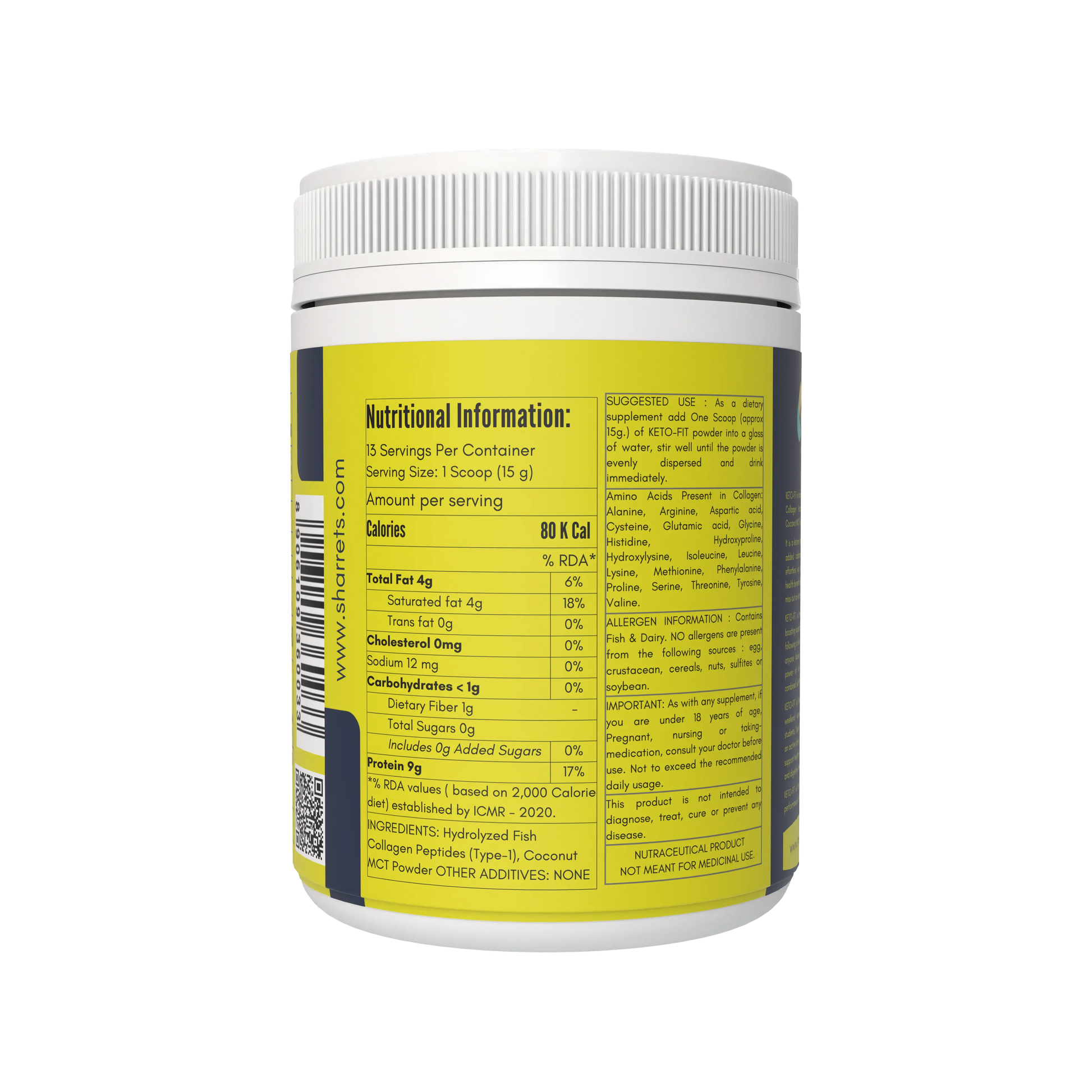 Ketofit MCT Collagen Powder - Keto Supplements - sharrets 
