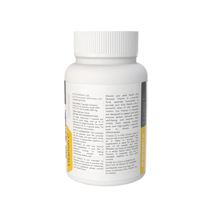 L-Ascorbic Acid Vitamin C capsules for dogs and cats – pet immune support supplement