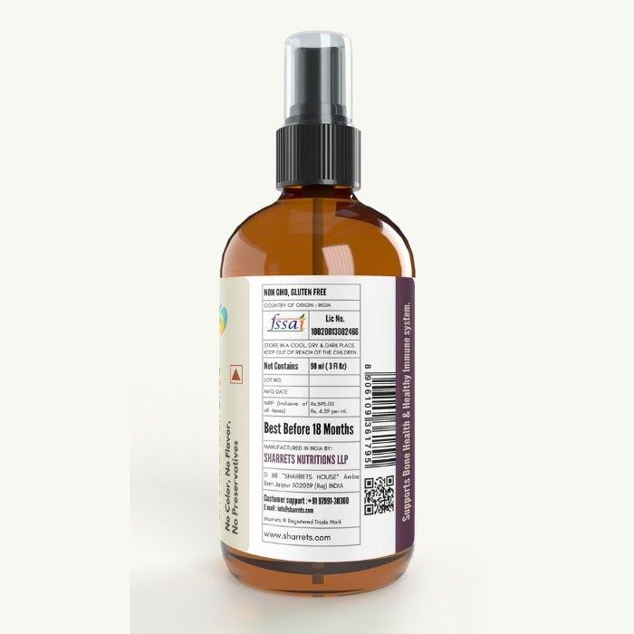 Liquid Vitamin D3 Oral Spray 600 IU (ICMR RDA) – Cholecalciferol Vitamin D3 Supplement 90 ml Bottle