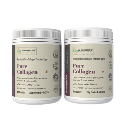 Marine collagen powder combo pack 200g x 2 hydrolyzed fish collagen peptides supplement for skin hair joints and bones by Sharrets