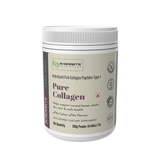 Marine collagen powder 200g hydrolyzed fish collagen peptides type 1 supplement for skin hair joints and bones by Sharrets Nutritions