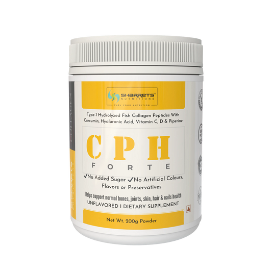 CPH Forte Marine Fish Collagen with Curcumin, Hyaluronic Acid, Vitamin C & D3 200g powder supplement for skin, joints and bones