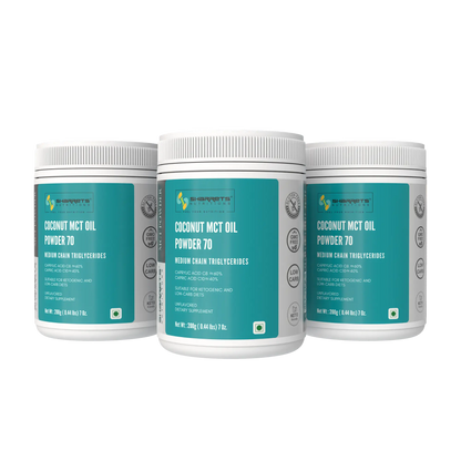 Sharrets Coconut MCT Oil Powder 70% 200g x 3 value pack – C8 C10 MCT powder for keto diet and sustained energy