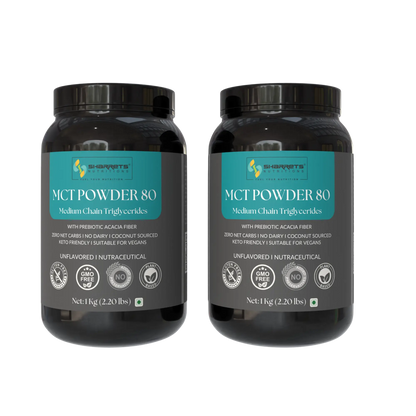 Two 1Kg containers of Sharrets Nutritions MCT Powder 80 – Premium Coconut MCT for Keto, Coffee & Clean Energy