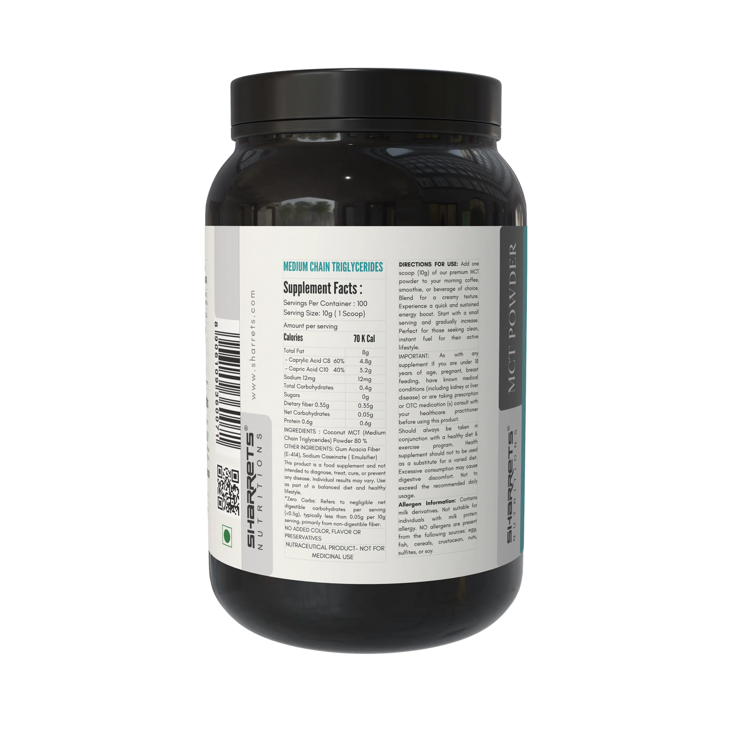 Sharrets Coconut MCT Oil Powder 80%