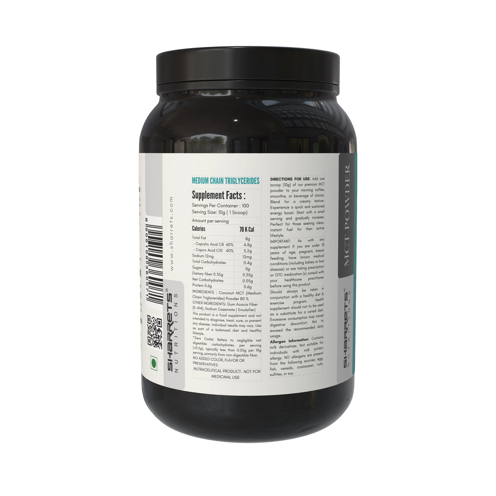 Sharrets Coconut MCT Oil Powder 80%