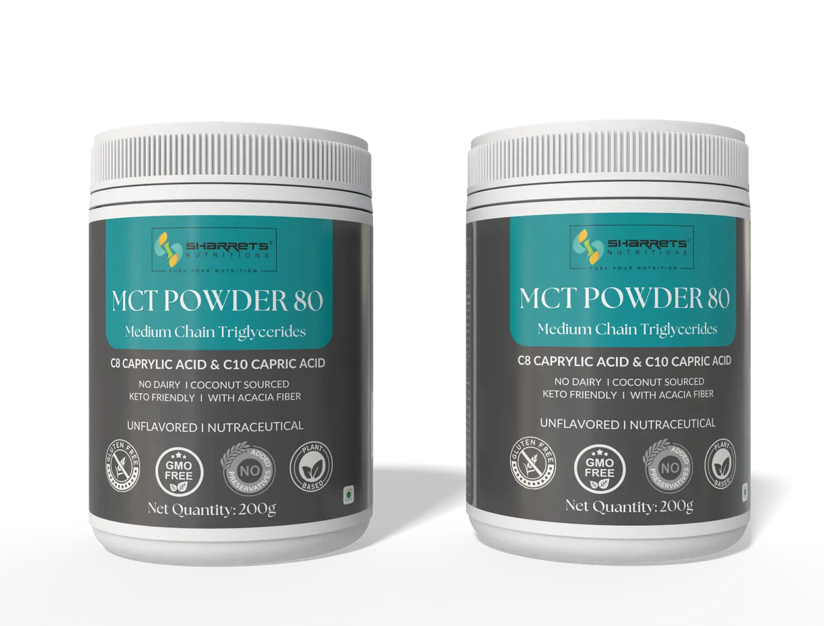 Sharrets MCT Powder 80 200g pack of 2 C8 C10 Medium Chain Triglycerides powder