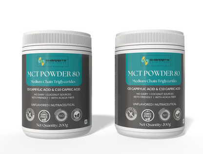 Sharrets MCT Powder 80 200g pack of 2 C8 C10 Medium Chain Triglycerides powder