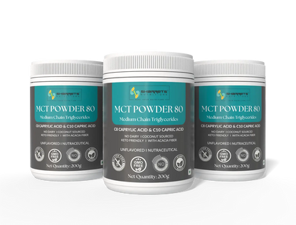 Sharrets MCT Powder 80 200g pack of 3 C8 C10 Medium Chain Triglycerides powder