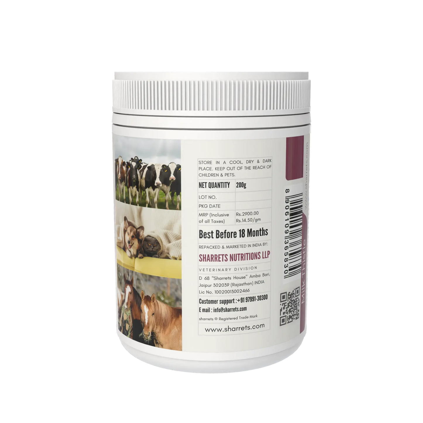 Milk Thistle Powder for Dogs Cats Horses and Livestock – Silymarin Liver Support Supplement 200g
