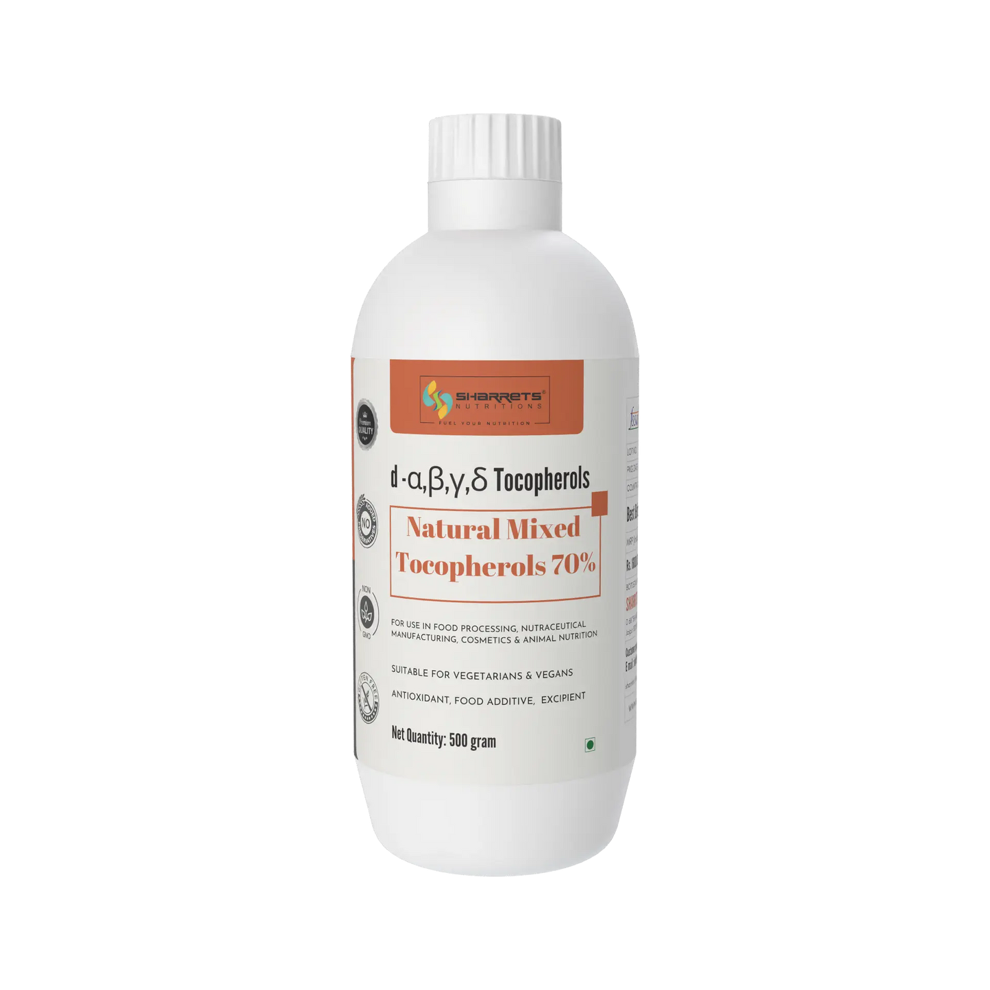 Natural Mixed Tocopherols Oil 70% (INS 307) | Food Antioxidant | 500g