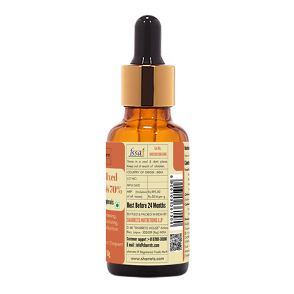 Manufacturer address and FSSAI license details of Sharrets Natural Mixed Tocopherols Oil 70 percent INS 307