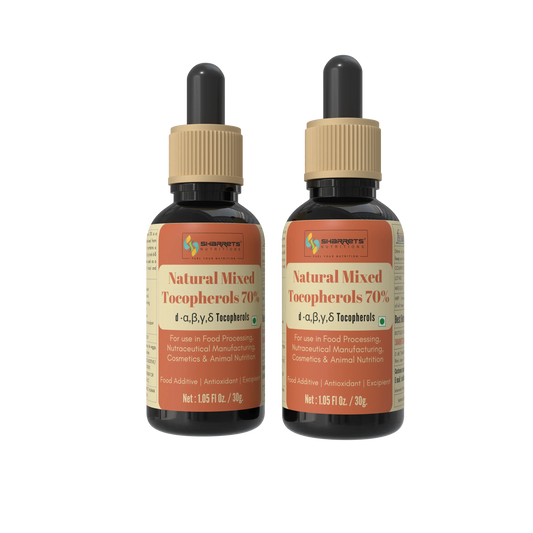 Sharrets Natural Mixed Tocopherols oil 70% – Food Additive Antioxidant (INS 307) - 30g x 2 bottles with dropper