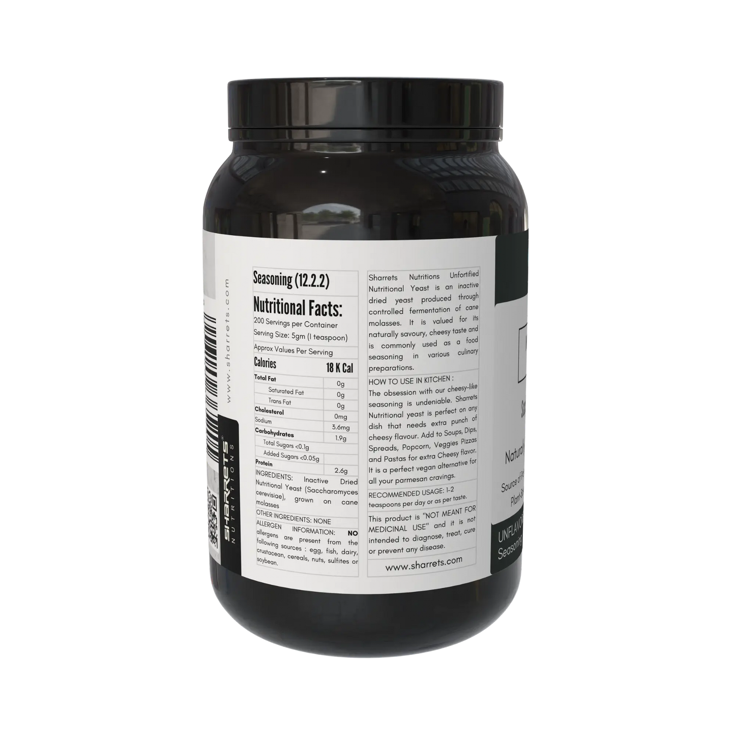 Sharrets Premium Unfortified Nutritional Yeast in India – Pure & Natural & Vegan  Seasoning- 1kg - left-panel