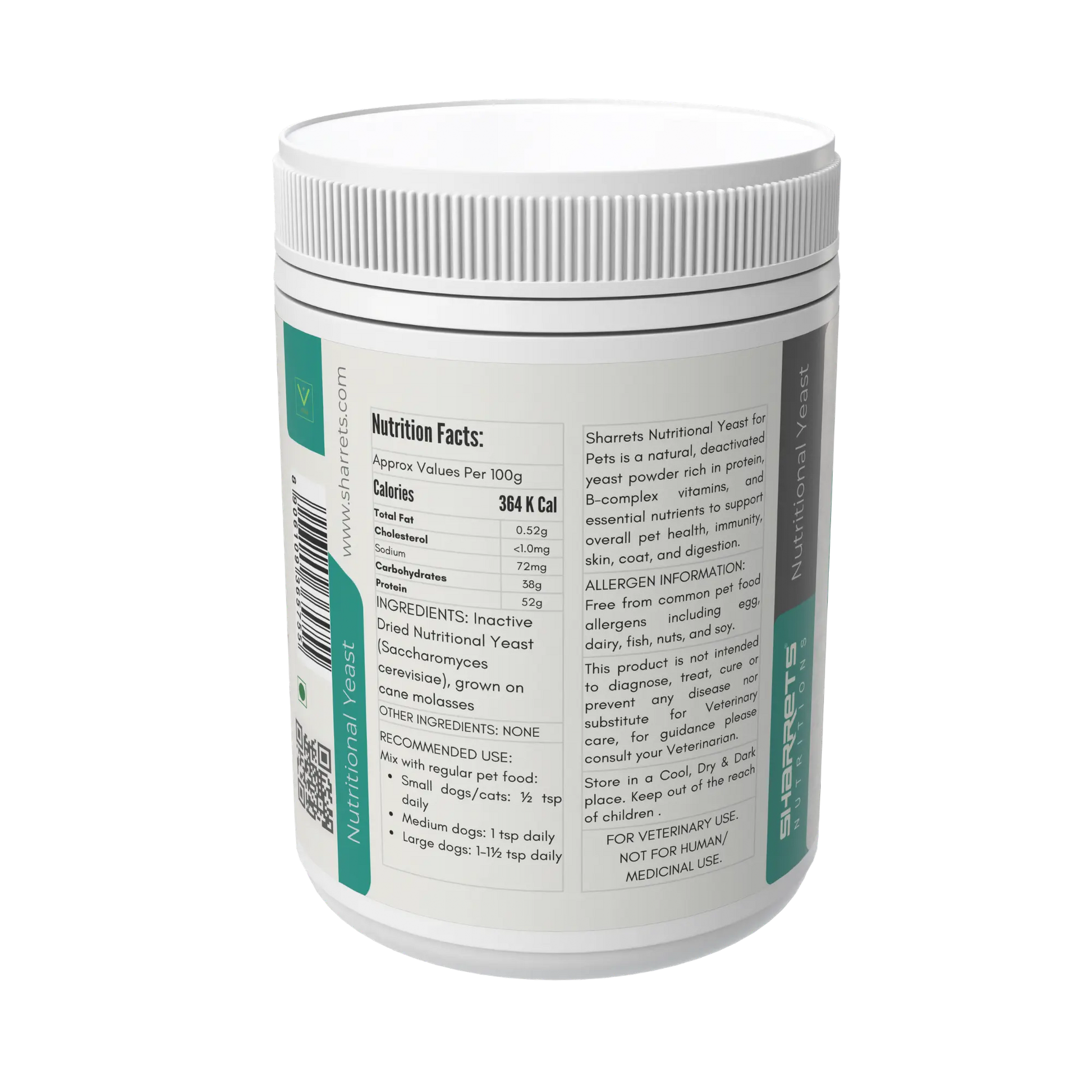 Nutritional yeast powder for dogs and cats 200g inactive dried yeast supporting skin coat digestion and energy