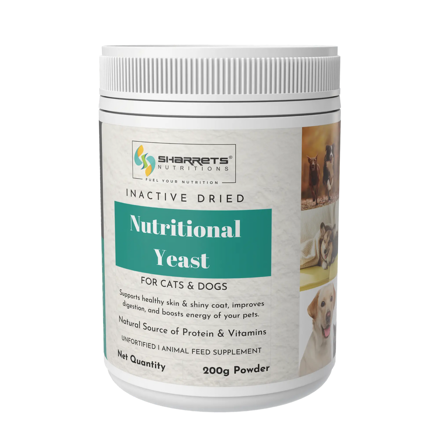 Nutritional yeast powder for dogs and cats 200g inactive dried yeast supporting skin coat digestion and energy