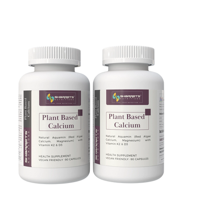 Plant Based Calcium Supplement Aquamin red algae calcium vitamin D3 and K2 90 capsules x2 bottles by Sharrets Nutritions