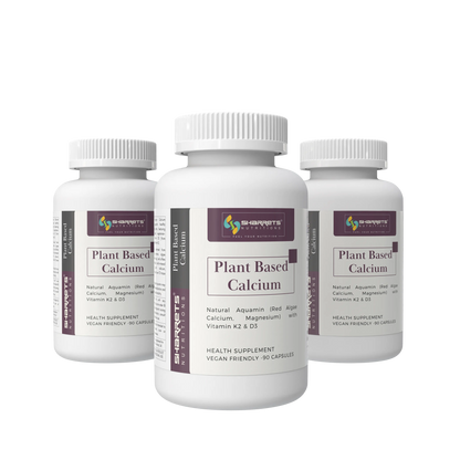Plant Based Calcium Supplement Aquamin red algae calcium vitamin D3 and K2 90 capsules x3 bottles pack by Sharrets Nutritions