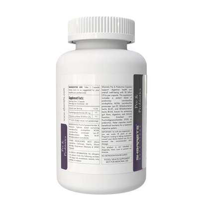 Pre & Probiotic Capsules 30 Billion CFU - Gut Microbiome Support (60 Capsules) Left panel