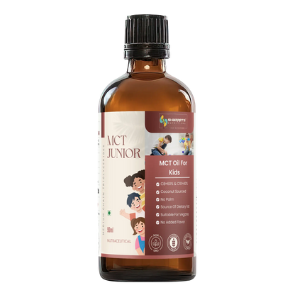 Premium coconut MCT oil for kids 90ml bottle from Sharrets Nutritions healthy dietary fat supplement for growing children
