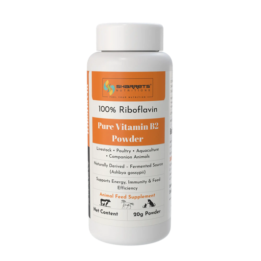 Pure vitamin B2 riboflavin powder for animal feed 20g supplement for livestock poultry aquaculture and companion animals