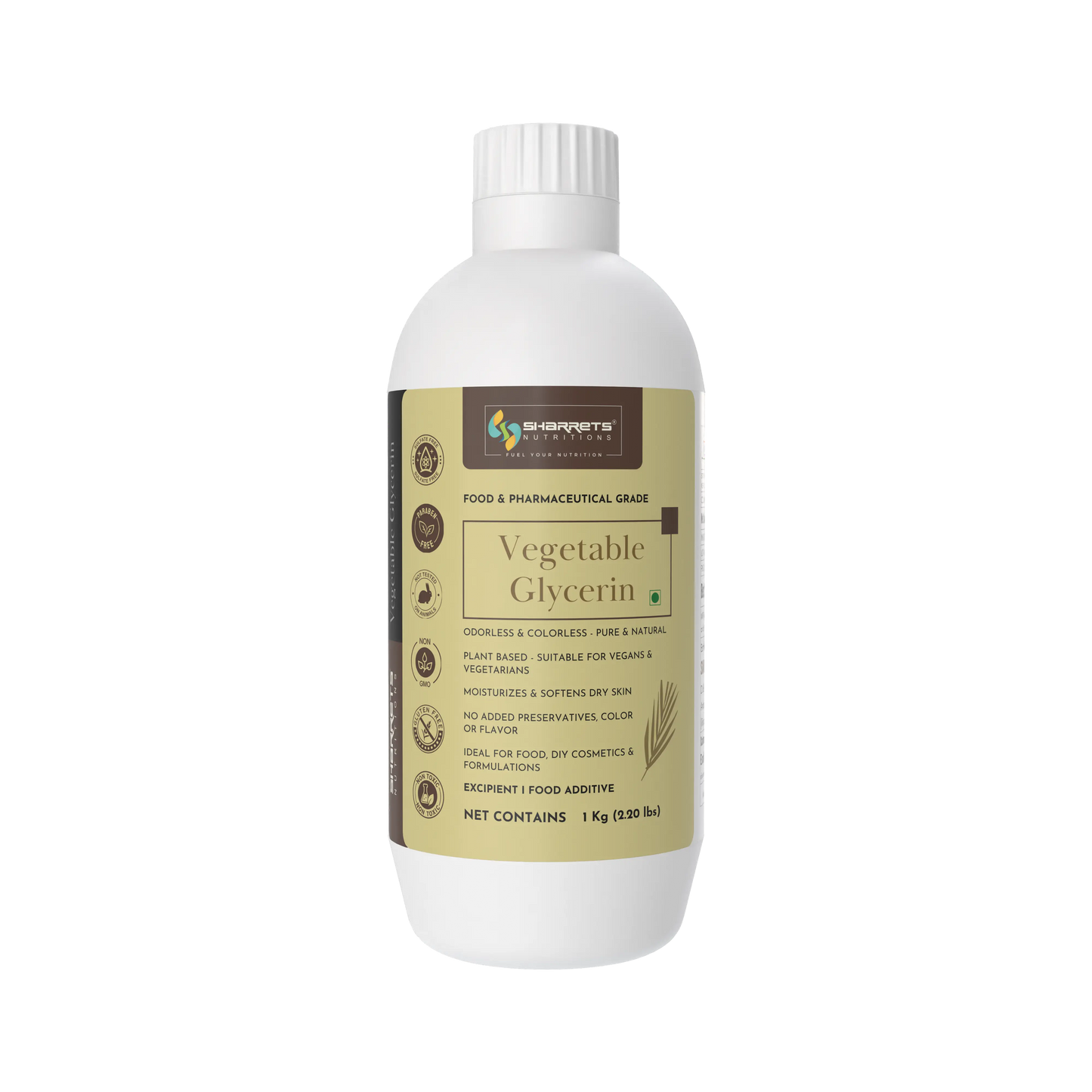 Pure vegetable glycerin 1 kg USP food grade edible vegan glycerin bottle