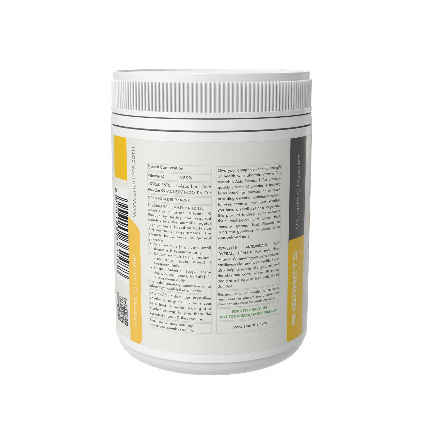 Pure Vitamin C powder for pets and animals – L-Ascorbic Acid supplement for immune support and joint health
