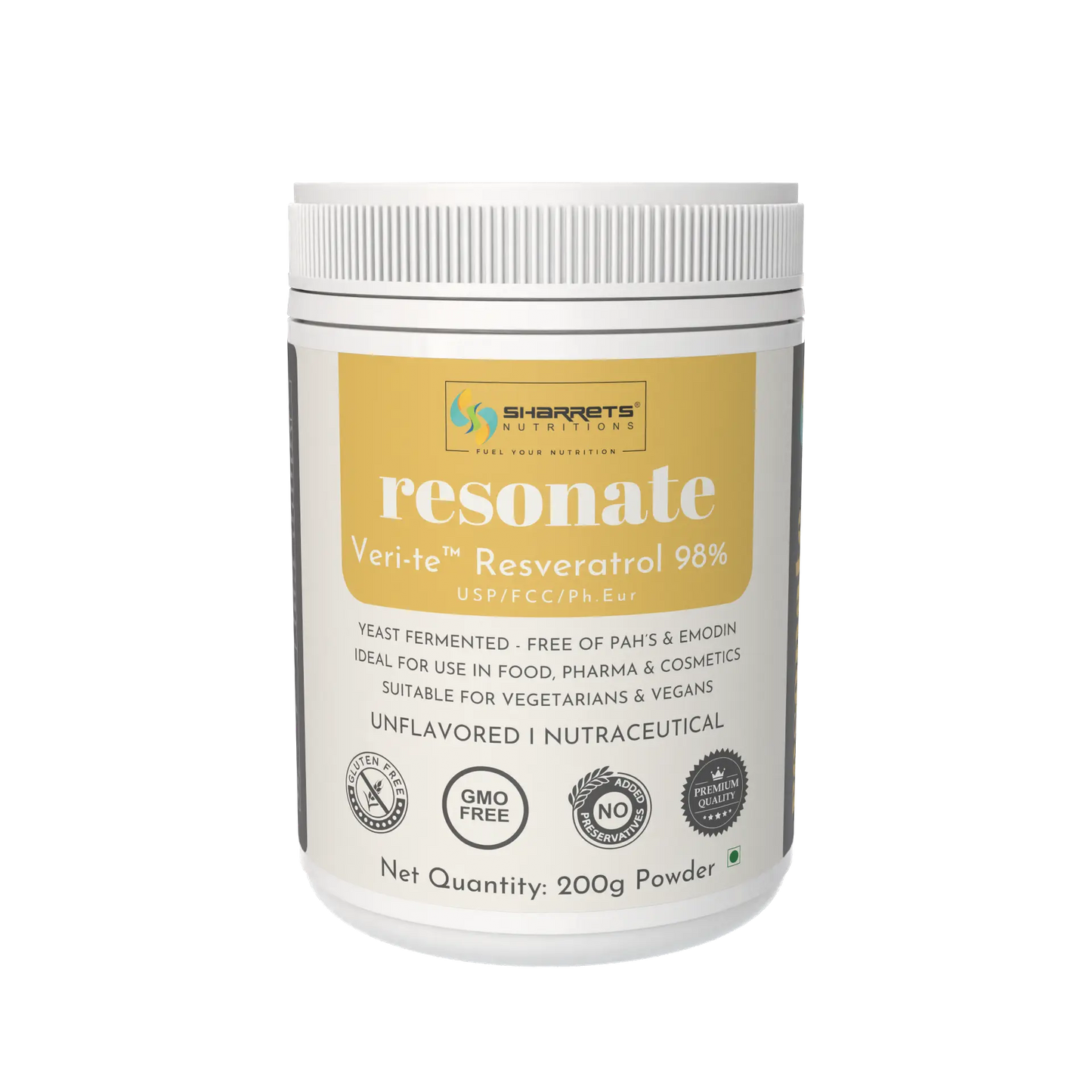 Trans-Resveratrol Powder 98% Pure | Yeast Fermented I Sharrets