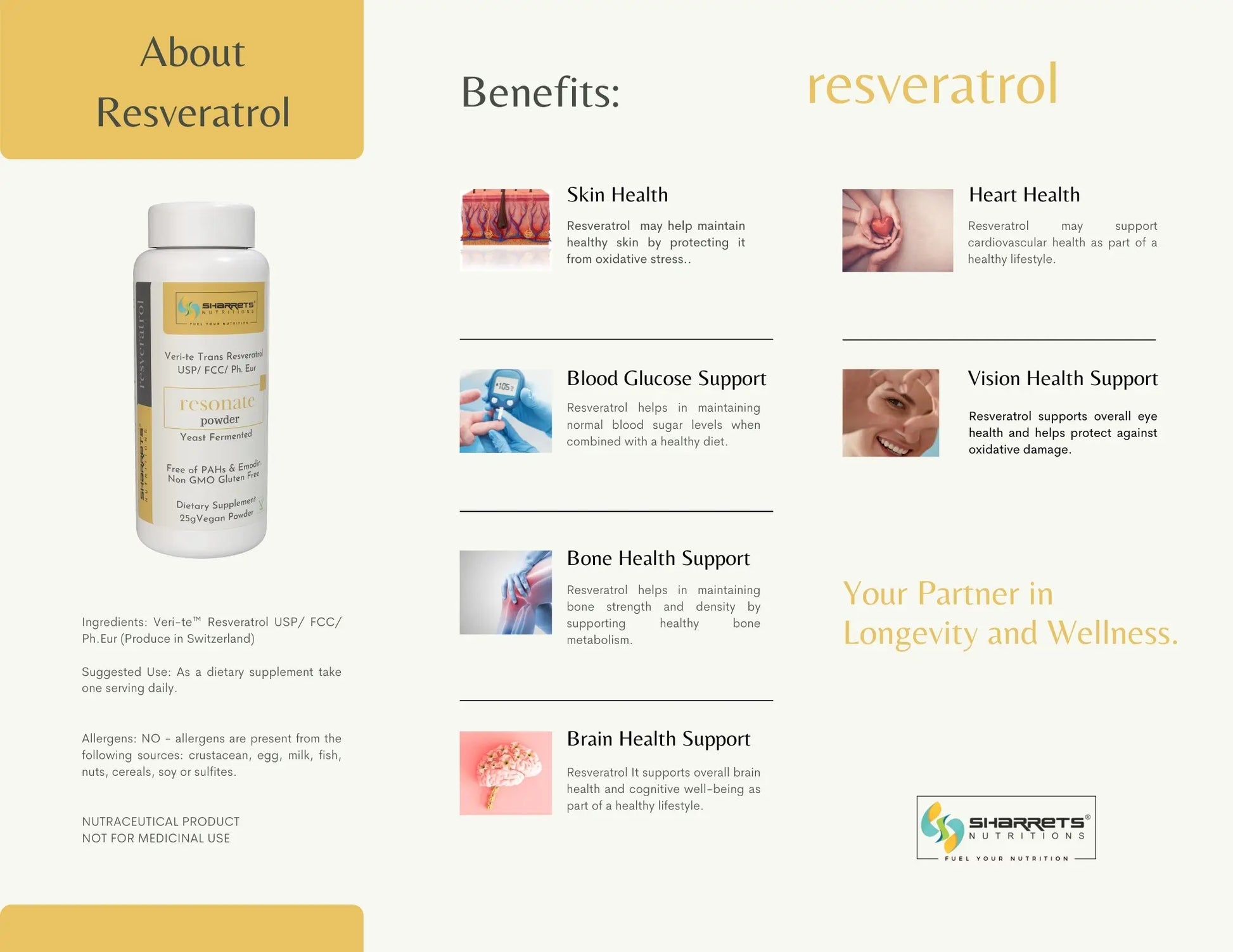 Benefits of Trans-Resveratrol Powder 98% Pure | Yeast Fermented I Sharrets