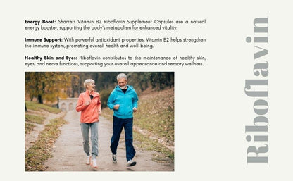 Riboflavin Vitamin B2 Capsules for Energy Metabolism Immune Support and Healthy Skin