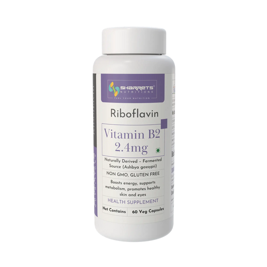 Best Vitamin B2 Supplement- Naturally Fermented Vitamin B2 2.4 mg – ICMR 2020 RDA Support I Sharrets