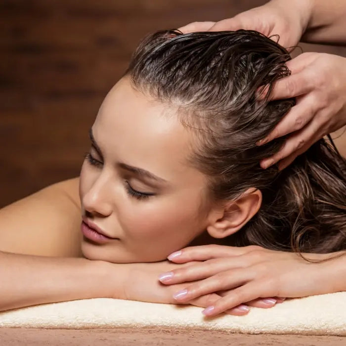 lady taking massage with sharrets nutritions food grade vegetable glycerin