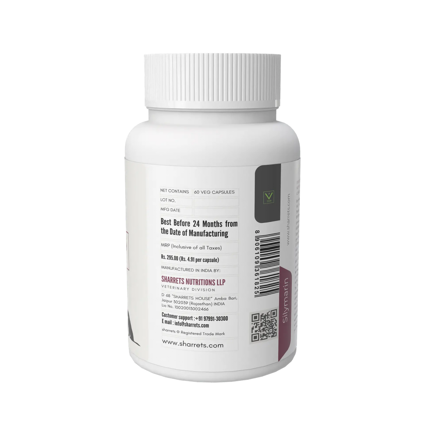 Silymarin Milk Thistle for Dogs and Cats – Liver Support Supplement for Animals 60 Capsules