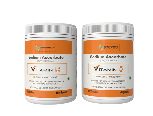 SHARRETS Sodium Ascorbate (Vitamin C) Powder USP India | 500G X 2