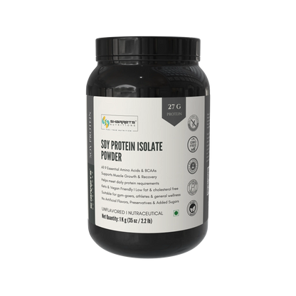 Soy protein isolate 90 percent powder unflavored 1kg high protein vegan plant protein by Sharrets Nutritions