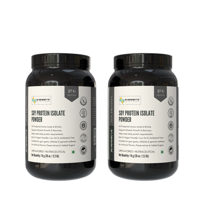 Soy protein isolate 90 percent powder unflavored 1kg combo pack 2 jars plant protein supplement by Sharrets Nutritions