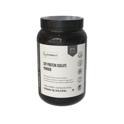 Sharrets Soy Protein Isolate Powder 1kg front pack with 27g protein per serving