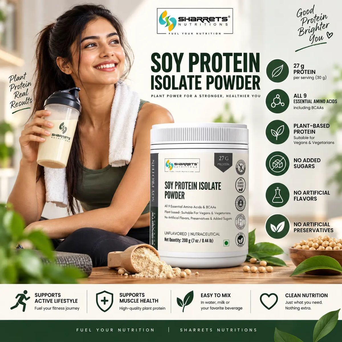 Sharrets Soy Protein Isolate Powder 90% infographic image