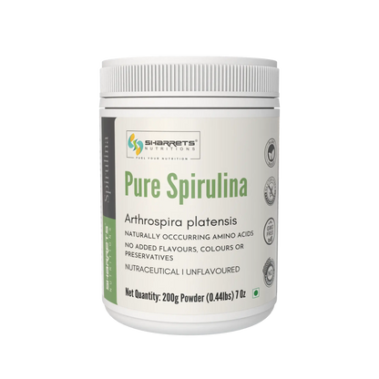 Sharrets Pure Spirulina Powder 200g unflavoured Arthrospira platensis nutraceutical powder