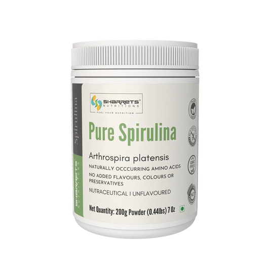 Sharrets Pure Spirulina Powder 200g unflavoured Arthrospira platensis nutraceutical powder