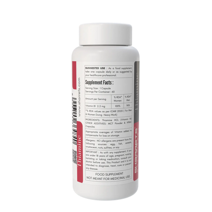 Vitamin B1 (Thiamine) 2.2mg Capsules – Energy & Metabolism Support