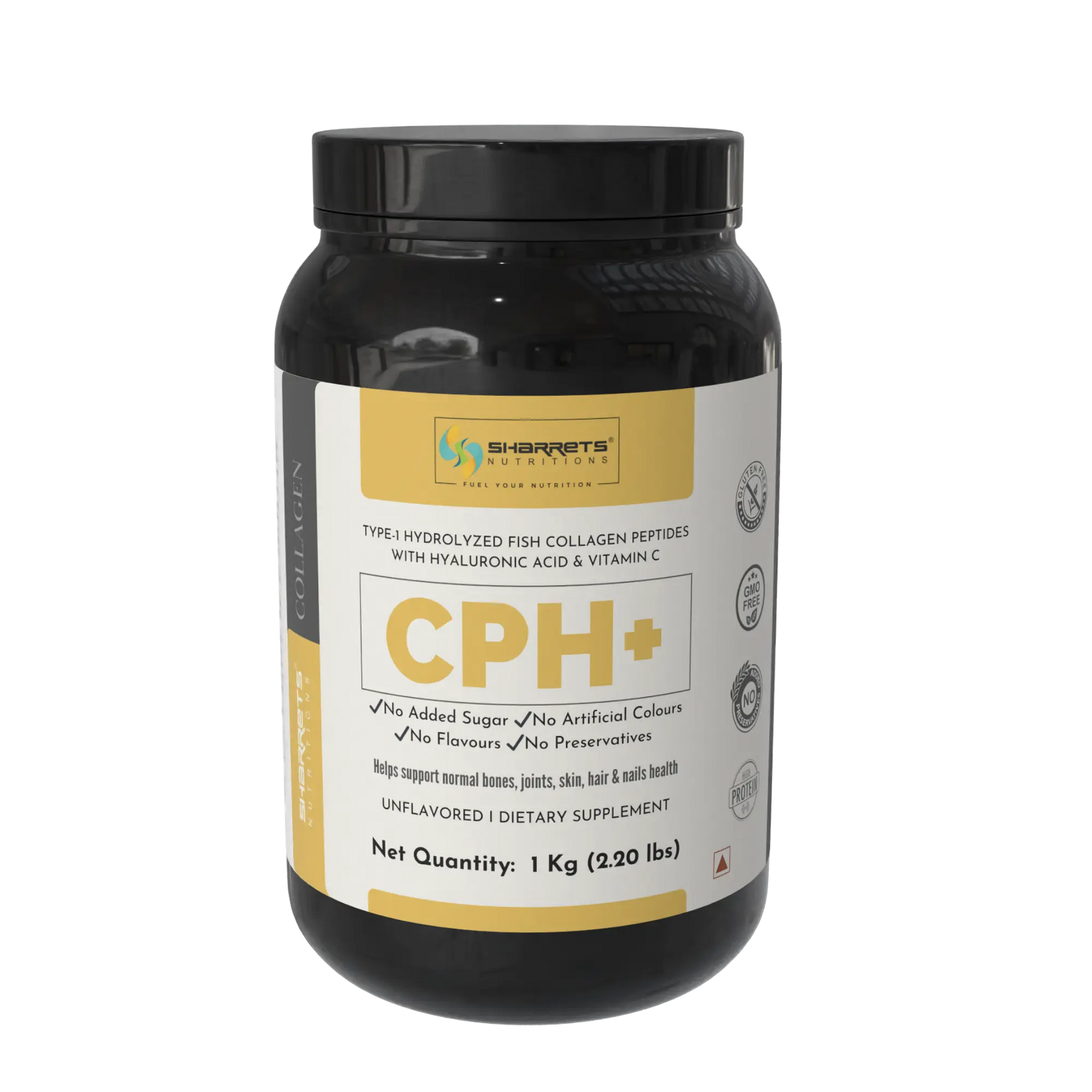 Sharrets CPH+ Marine Fish Collagen Powder (Type 1) with Hyaluronic Acid & Vitamin C – Collagen for Skin, Hair & Joints -1kg