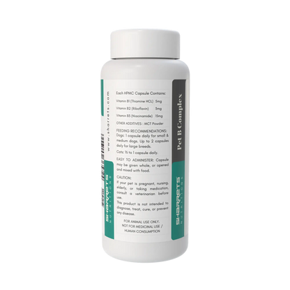 Vitamin B complex capsules for dogs and cats 60 capsules pet vitamin supplement supporting energy metabolism and nerve health