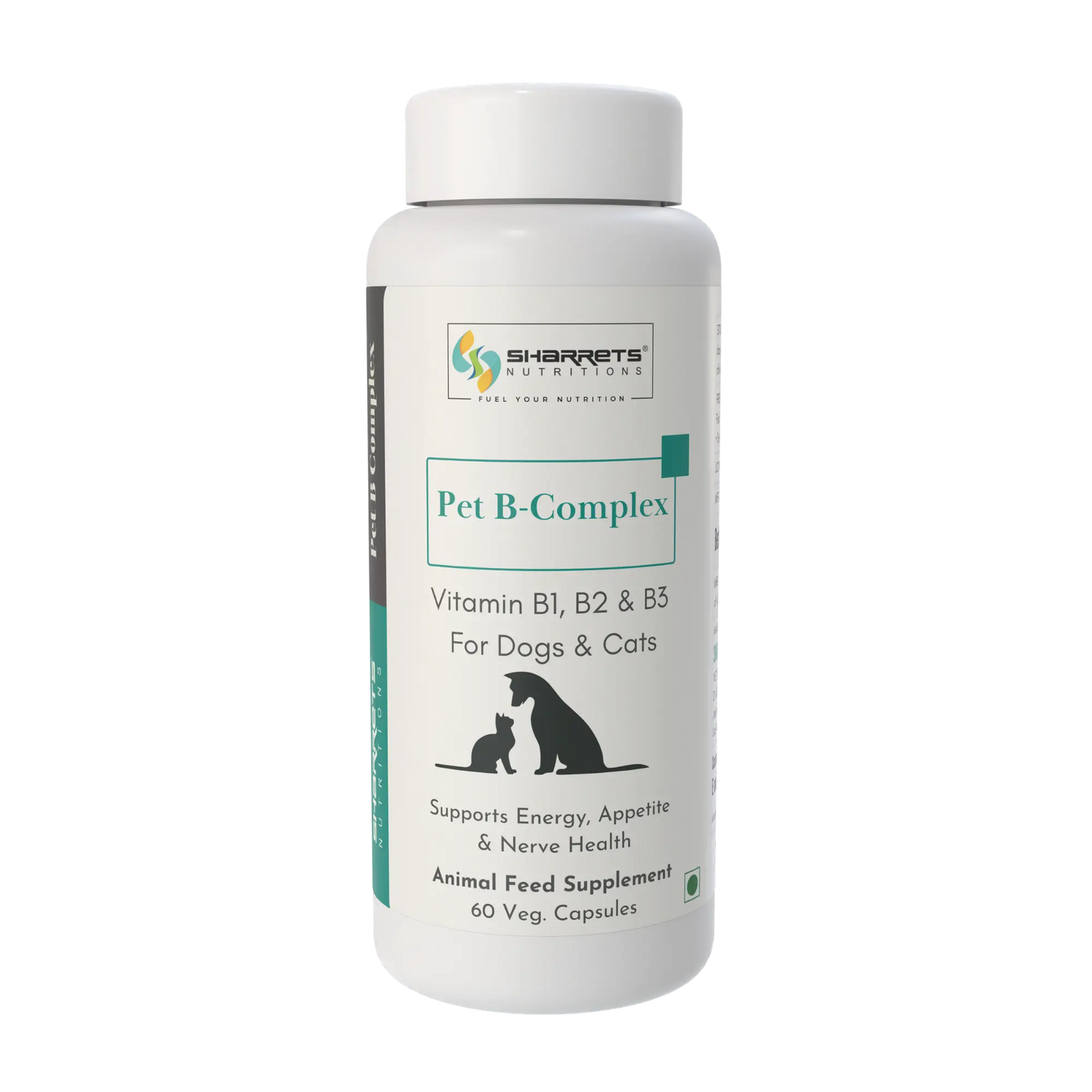 Sharrets Vitamin B complex capsules for dogs and cats 60 capsules pet vitamin supplement supporting energy metabolism and nerve health