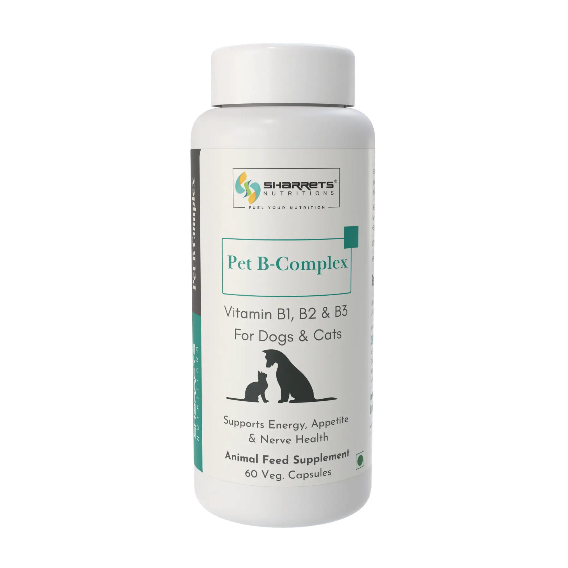Sharrets Vitamin B complex capsules for dogs and cats 60 capsules pet vitamin supplement supporting energy metabolism and nerve health