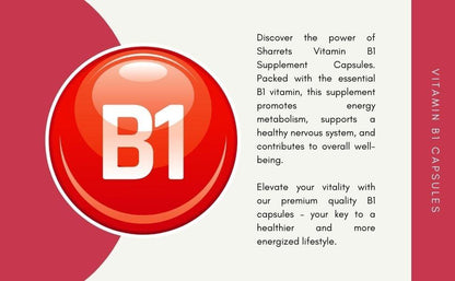 Vitamin B1 (Thiamine) Supplement for Energy Metabolism and Nervous System Support